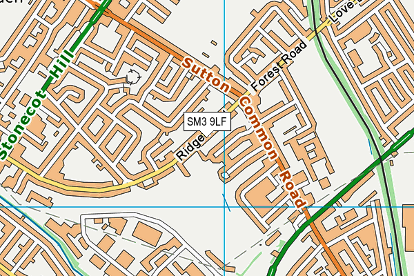 SM3 9LF map - OS VectorMap District (Ordnance Survey)