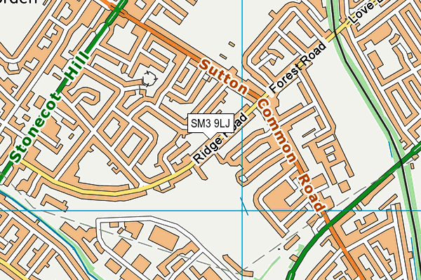 SM3 9LJ map - OS VectorMap District (Ordnance Survey)