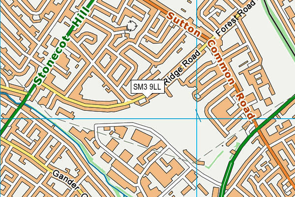 SM3 9LL map - OS VectorMap District (Ordnance Survey)