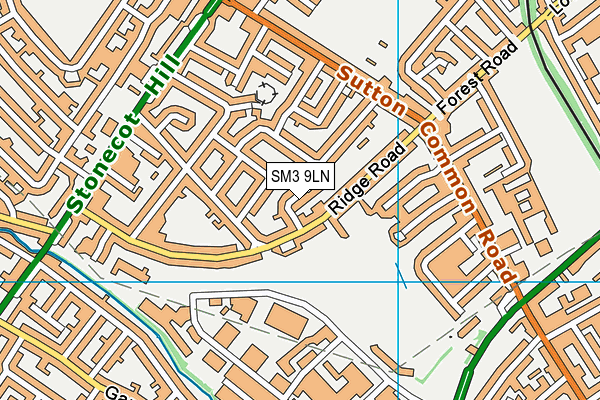 SM3 9LN map - OS VectorMap District (Ordnance Survey)