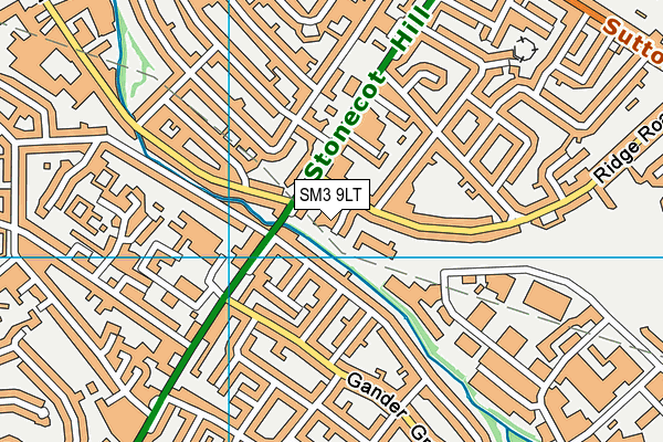 SM3 9LT map - OS VectorMap District (Ordnance Survey)