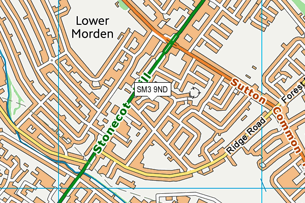 SM3 9ND map - OS VectorMap District (Ordnance Survey)