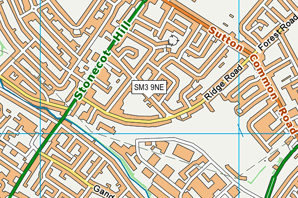 SM3 9NE map - OS VectorMap District (Ordnance Survey)