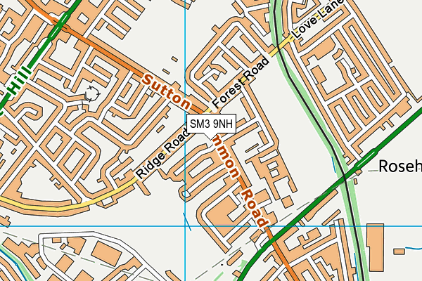 SM3 9NH map - OS VectorMap District (Ordnance Survey)