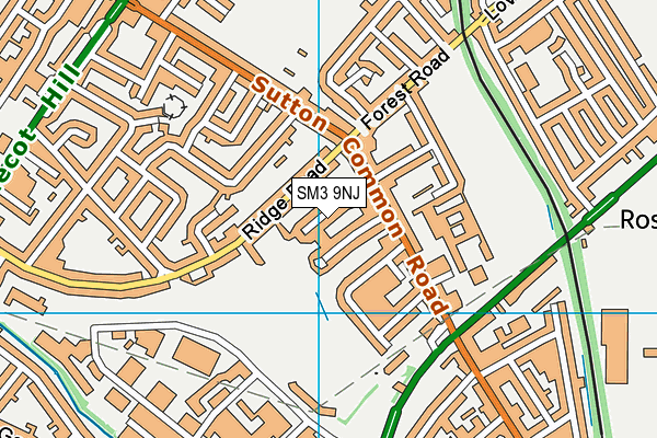 SM3 9NJ map - OS VectorMap District (Ordnance Survey)