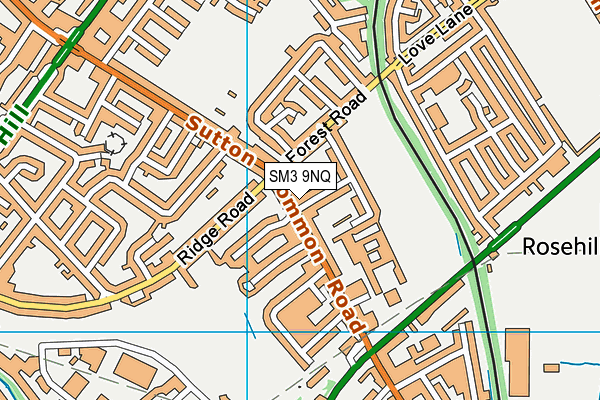 SM3 9NQ map - OS VectorMap District (Ordnance Survey)