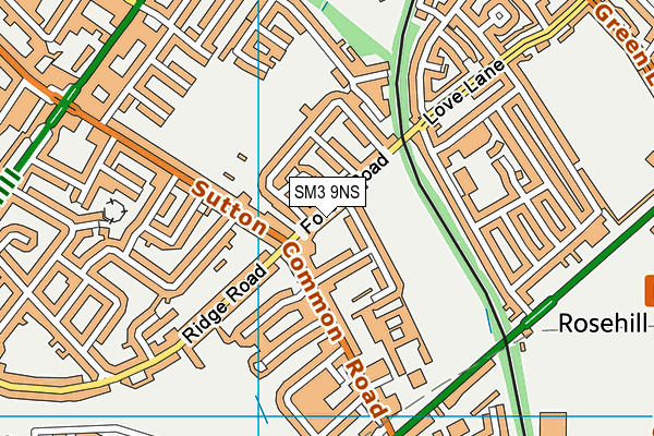 SM3 9NS map - OS VectorMap District (Ordnance Survey)