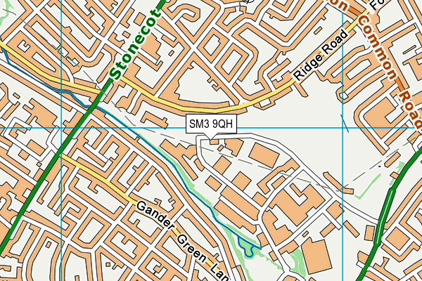 SM3 9QH map - OS VectorMap District (Ordnance Survey)