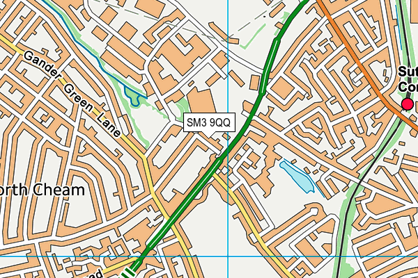 SM3 9QQ map - OS VectorMap District (Ordnance Survey)