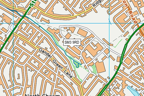 SM3 9RD map - OS VectorMap District (Ordnance Survey)