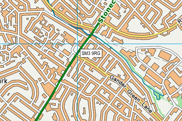 SM3 9RG map - OS VectorMap District (Ordnance Survey)