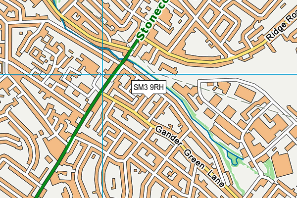 SM3 9RH map - OS VectorMap District (Ordnance Survey)