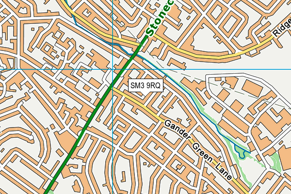 SM3 9RQ map - OS VectorMap District (Ordnance Survey)