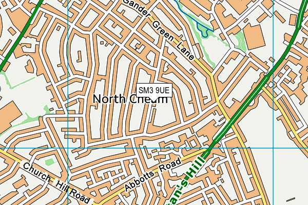 Cheam Park Farm Primary Academy map (SM3 9UE) - OS VectorMap District (Ordnance Survey)