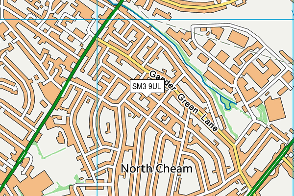 SM3 9UL map - OS VectorMap District (Ordnance Survey)