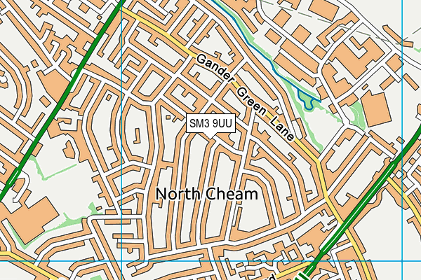 Cheam Park Farm Primary Academy map (SM3 9UU) - OS VectorMap District (Ordnance Survey)