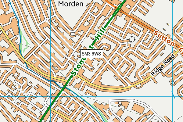 SM3 9WS map - OS VectorMap District (Ordnance Survey)