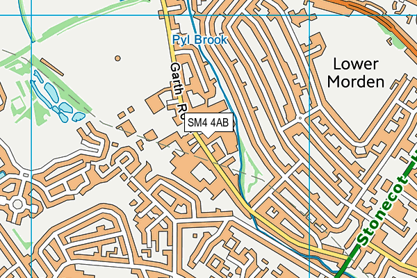 SM4 4AB map - OS VectorMap District (Ordnance Survey)