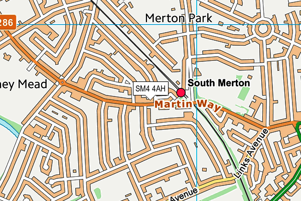 SM4 4AH map - OS VectorMap District (Ordnance Survey)