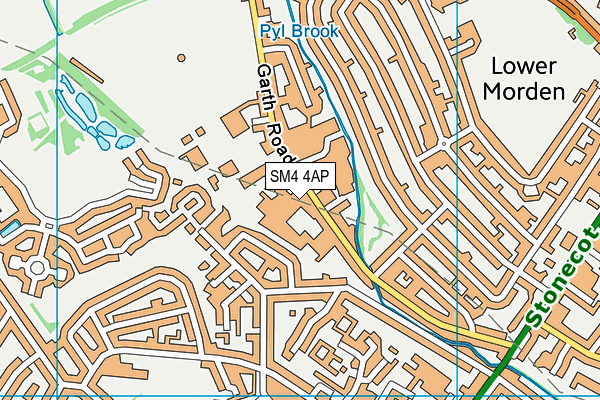 SM4 4AP map - OS VectorMap District (Ordnance Survey)