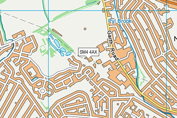 SM4 4AX map - OS VectorMap District (Ordnance Survey)