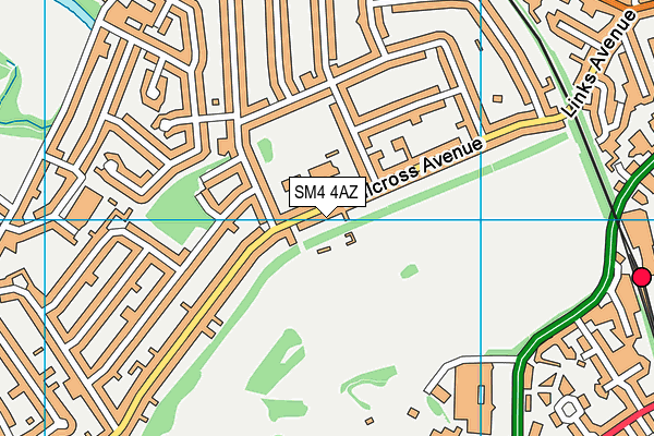 SM4 4AZ map - OS VectorMap District (Ordnance Survey)