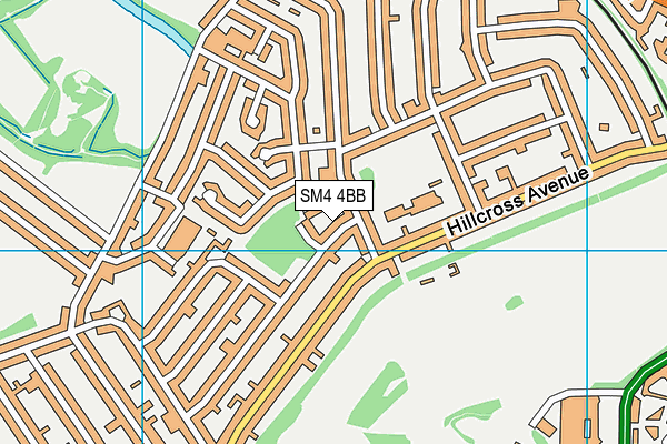 SM4 4BB map - OS VectorMap District (Ordnance Survey)