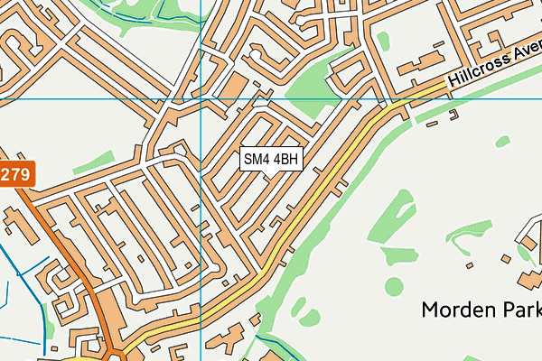 SM4 4BH map - OS VectorMap District (Ordnance Survey)