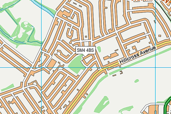 SM4 4BS map - OS VectorMap District (Ordnance Survey)
