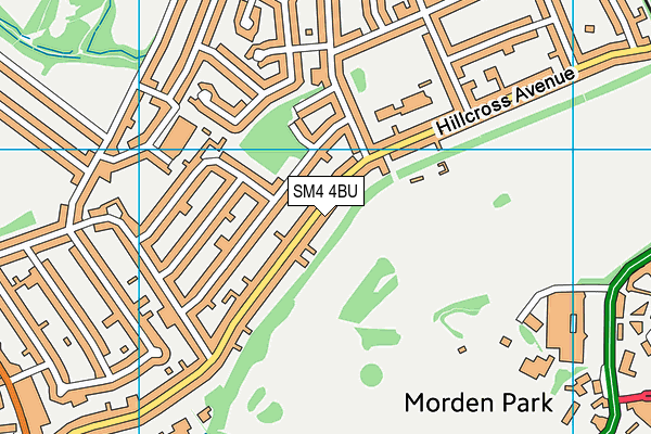 SM4 4BU map - OS VectorMap District (Ordnance Survey)