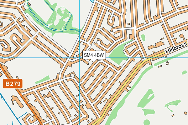 SM4 4BW map - OS VectorMap District (Ordnance Survey)