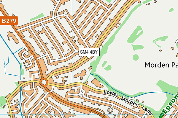 SM4 4BY map - OS VectorMap District (Ordnance Survey)