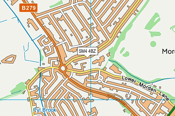 SM4 4BZ map - OS VectorMap District (Ordnance Survey)