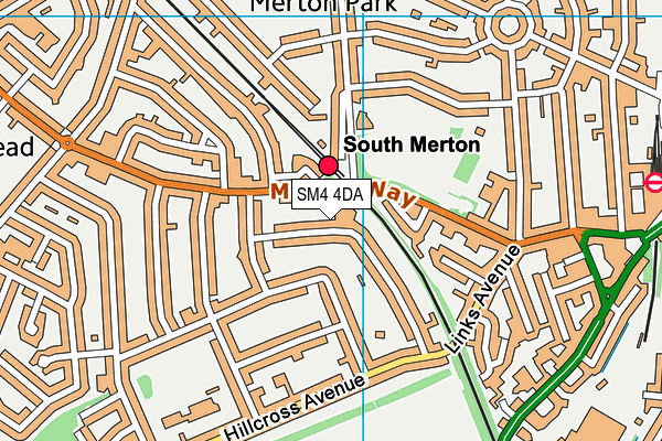 SM4 4DA map - OS VectorMap District (Ordnance Survey)