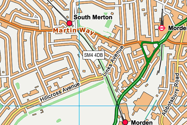 SM4 4DB map - OS VectorMap District (Ordnance Survey)