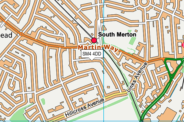 SM4 4DD map - OS VectorMap District (Ordnance Survey)