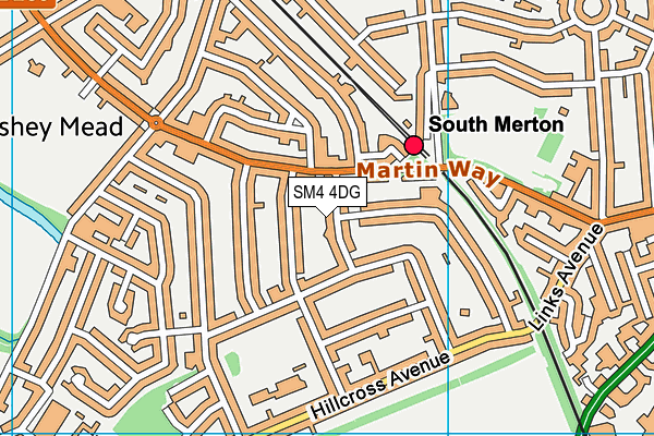 SM4 4DG map - OS VectorMap District (Ordnance Survey)