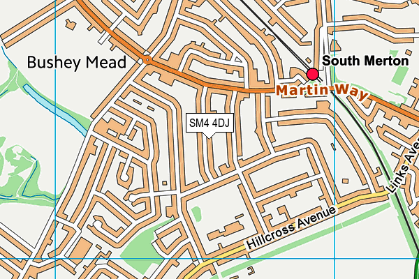 SM4 4DJ map - OS VectorMap District (Ordnance Survey)