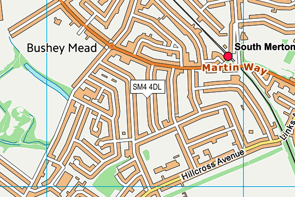 SM4 4DL map - OS VectorMap District (Ordnance Survey)