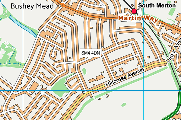 SM4 4DN map - OS VectorMap District (Ordnance Survey)