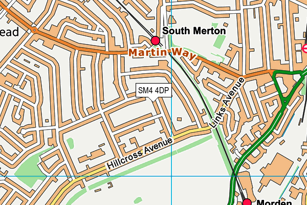 SM4 4DP map - OS VectorMap District (Ordnance Survey)