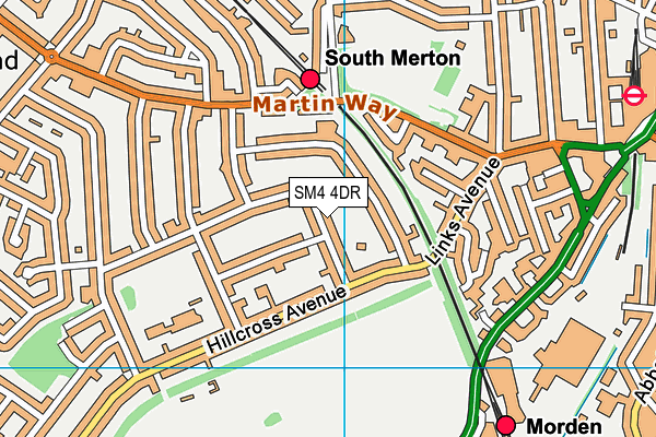 SM4 4DR map - OS VectorMap District (Ordnance Survey)