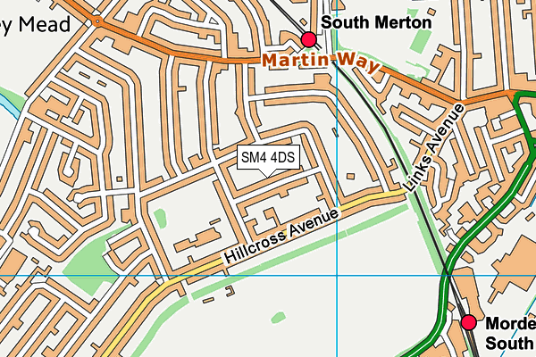 SM4 4DS map - OS VectorMap District (Ordnance Survey)