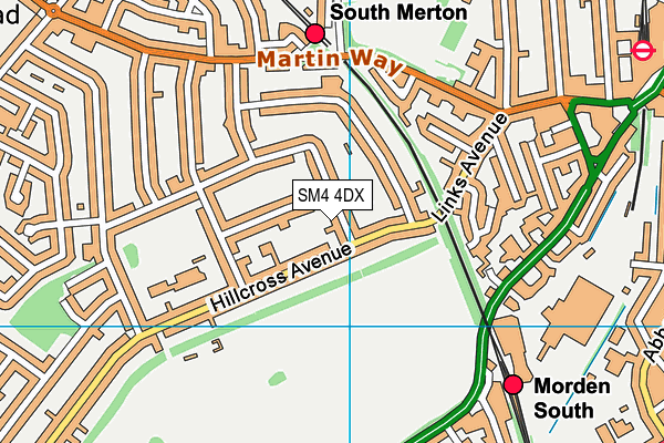 SM4 4DX map - OS VectorMap District (Ordnance Survey)