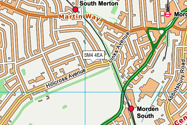 SM4 4EA map - OS VectorMap District (Ordnance Survey)