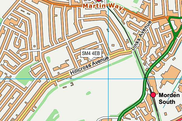 SM4 4EB map - OS VectorMap District (Ordnance Survey)