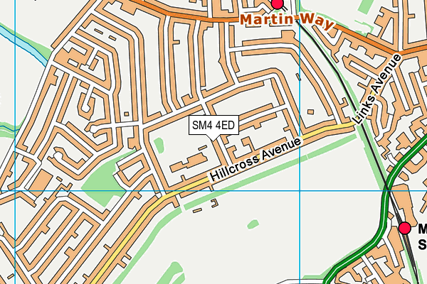 SM4 4ED map - OS VectorMap District (Ordnance Survey)