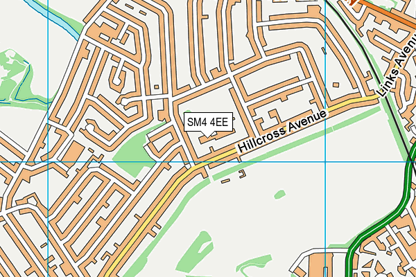 SM4 4EE map - OS VectorMap District (Ordnance Survey)