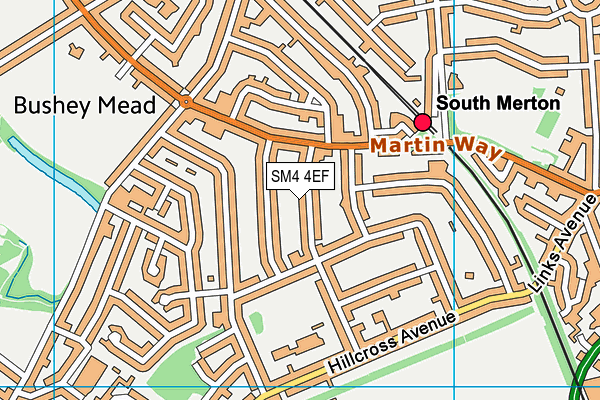 SM4 4EF map - OS VectorMap District (Ordnance Survey)