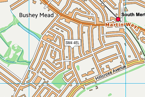 SM4 4EL map - OS VectorMap District (Ordnance Survey)